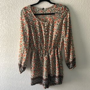 H&M long sleeve floral jumpsuit